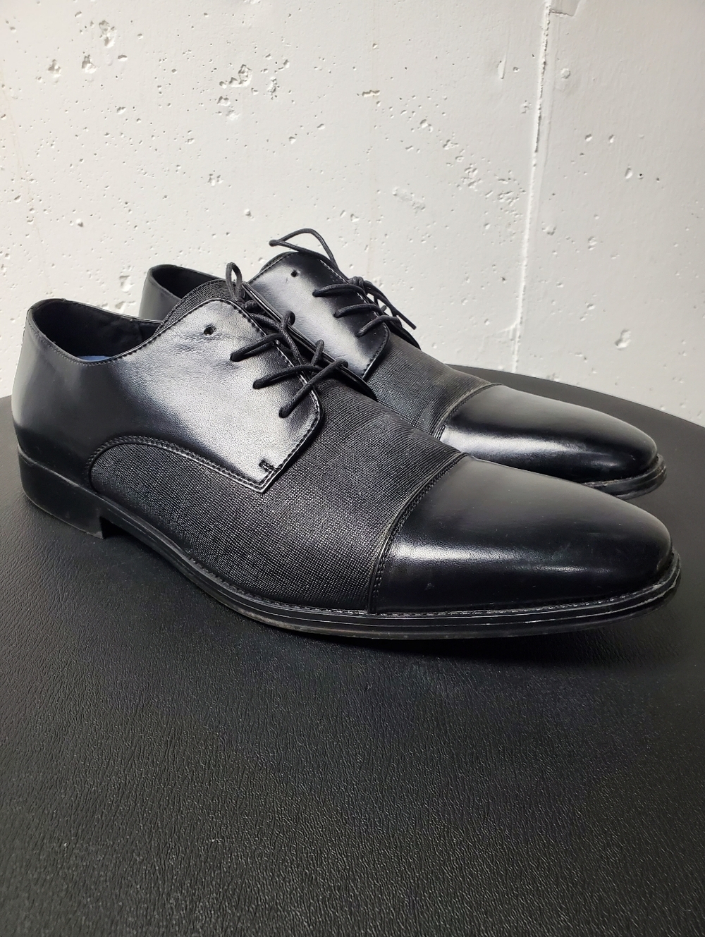 Black Rivet Classic Black Cap-Toe Men's Dress Shoes Sz 13